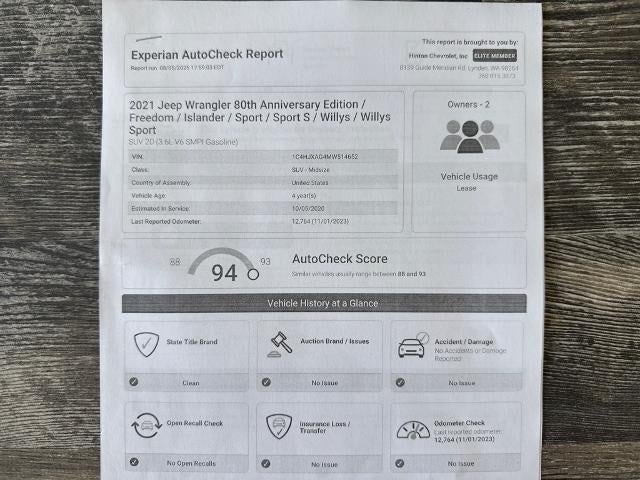 2021 Jeep Wrangler Sport S