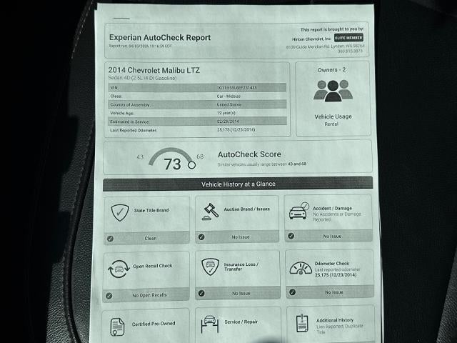 2014 Chevrolet Malibu LTZ