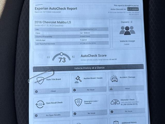2016 Chevrolet Malibu LS
