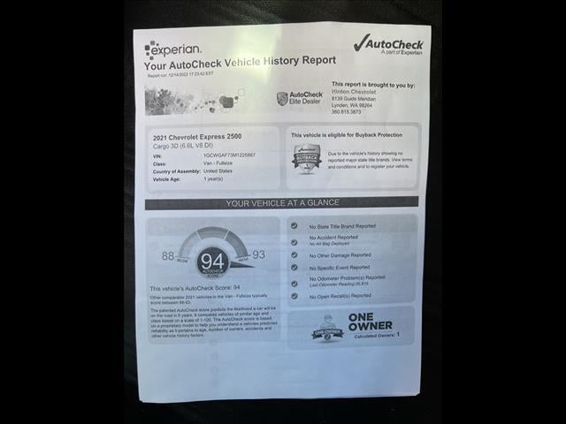2021 Chevrolet Express Cargo 2500 Base