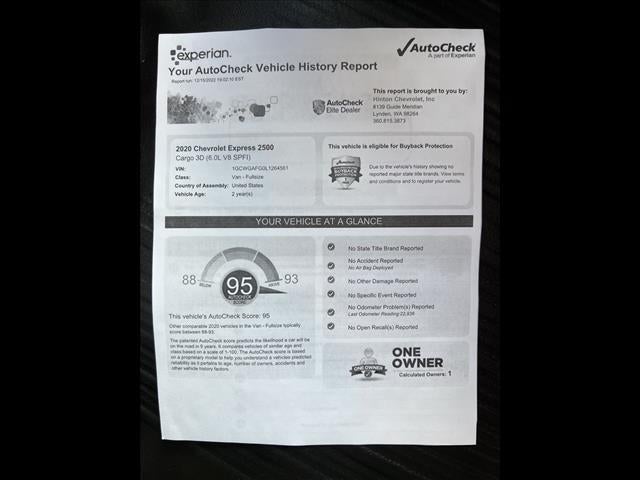 2020 Chevrolet Express Cargo 2500 Base