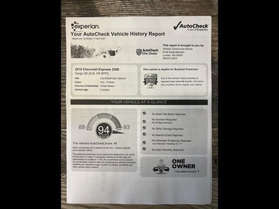 2019 Chevrolet Express Cargo 2500 Base