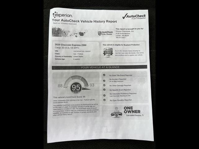 2020 Chevrolet Express Cargo 2500 Base