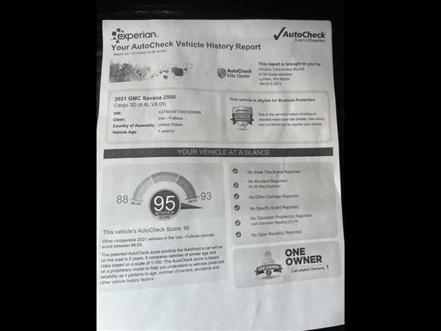 2021 GMC Savana Cargo 2500 Base