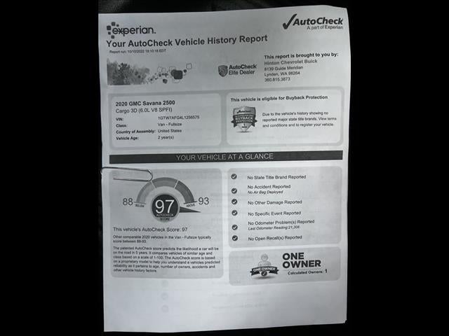 2020 GMC Savana Cargo 2500 Base