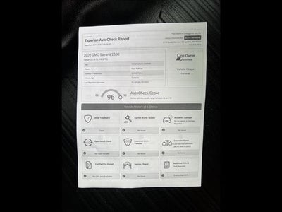 2020 GMC Savana Cargo 2500 Base