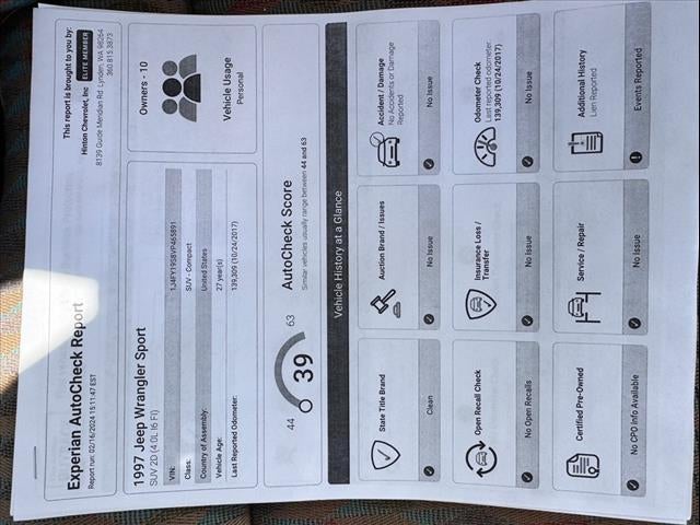 1997 Jeep Wrangler Sport