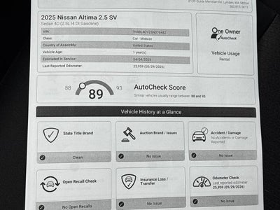 2025 Nissan Altima SV