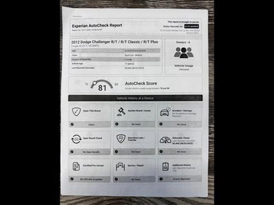 2012 Dodge Challenger R/T