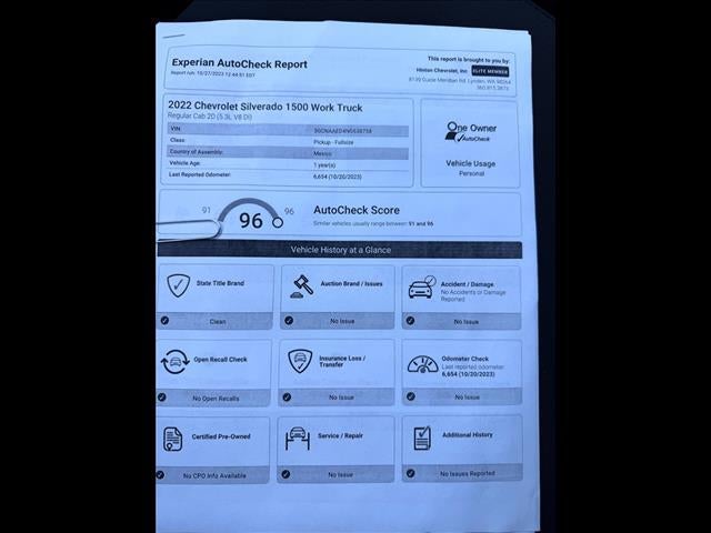 2022 Chevrolet Silverado 1500 WT