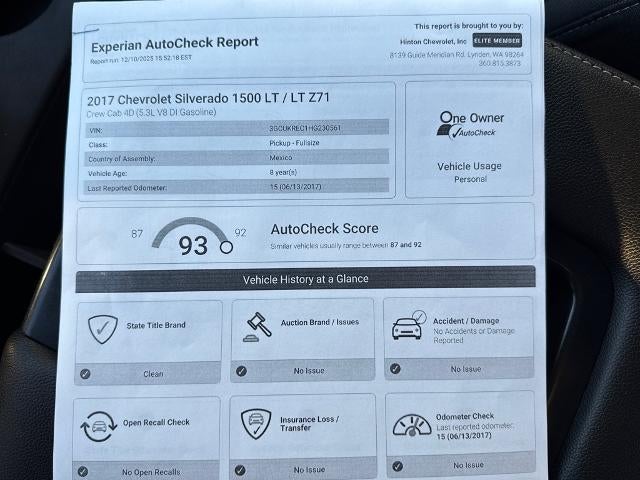 2017 Chevrolet Silverado 1500 LT