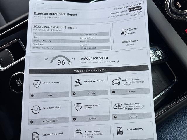 2022 Lincoln Aviator Standard