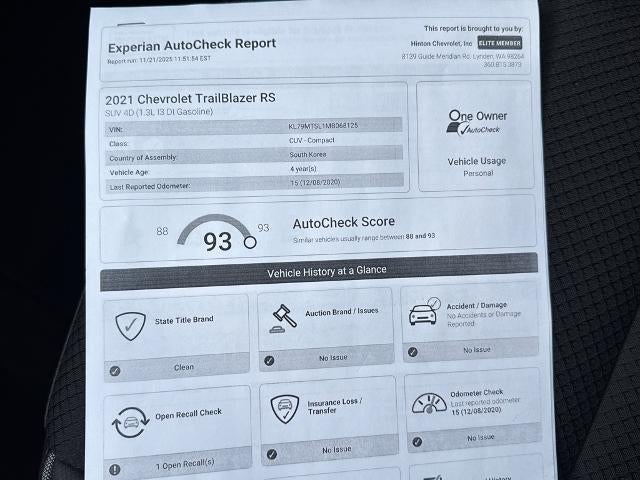 2021 Chevrolet Trailblazer RS