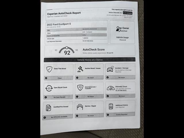 2022 Ford EcoSport S